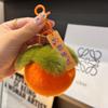 Imitation Rex Rabbit Fur Persimmon Keychain - Cute Plush Pendant Bag Accessory