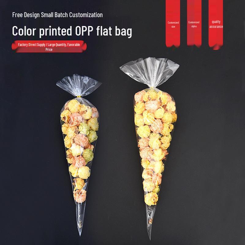 Disposable Transparent OPP Plastic Triangle Candy & Ice Cream Cone Bags Triangle 13*26