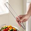 304 Stainless Steel Grill Tongs Korean BBQ Tongs Non-Slip Steak Clip Kitchen Tong for Cooking Pasta Salads Buffet Food Serving