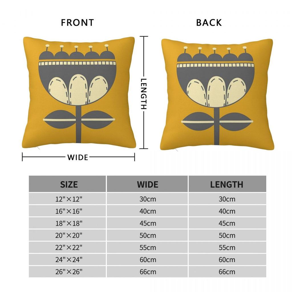 Retro Scandinavian Flower Pillowcase Polyester Linen Velvet Printed Zip Decor Pillow Case Sofa Seater Cushion Cover