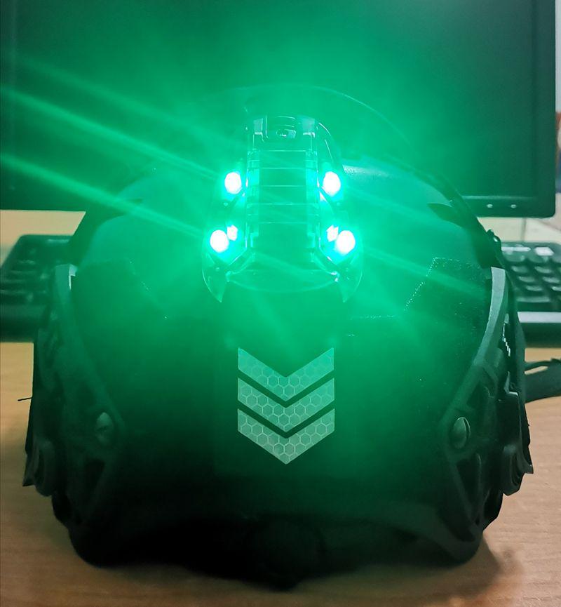 Ladybug 3. Generation Helmlicht: Grüne und weiße Beleuchtung, Stroboskop, IR, Teamkollegen-ID