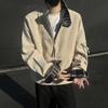 Splicing Two Sides Wear Stand-up Collar Casual Jacket Men's and Women's Retro Trendy Loose Coat