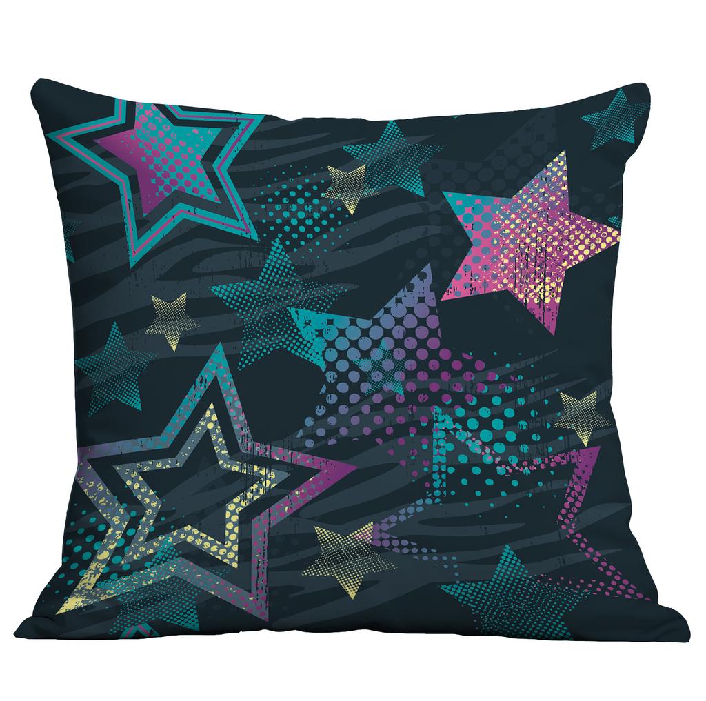 Fünfzackige Sterne und Streifen Bunte Flaggen Kissenbezug Zuhause Sofa Kissenbezug