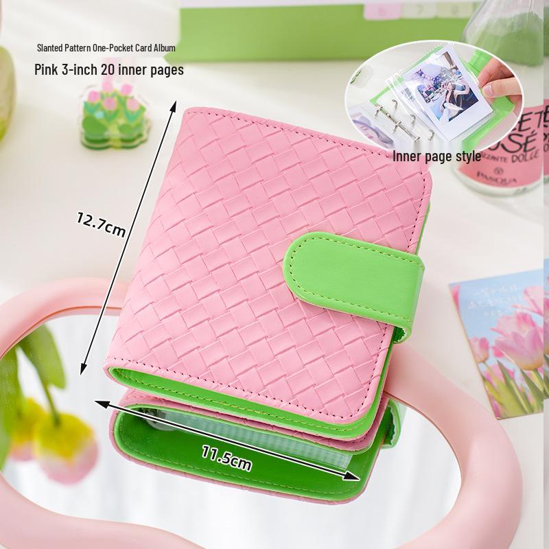 A5 PU Card Album - Chasing Stars: 3-inch Postcard & Idol Card Storage, Four-Grid Polaroid Album