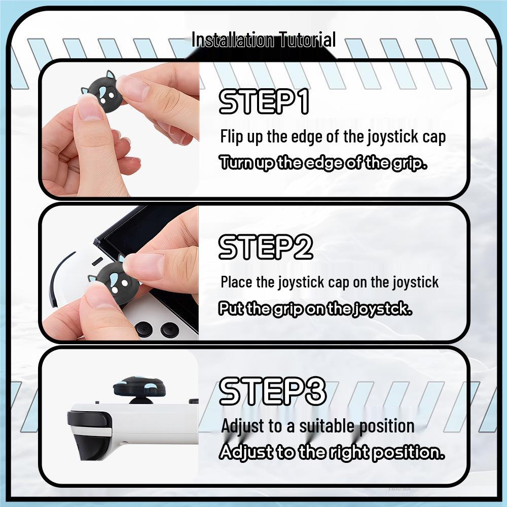 Compatible Switch Controller Black & White Sheep Silicone Joystick Caps – Non-slip, Protective, Colorful.