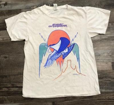 Eagles Am Rand Konzert Rockband Tour Vintage Selten 1974 T-Shirt Für Fan