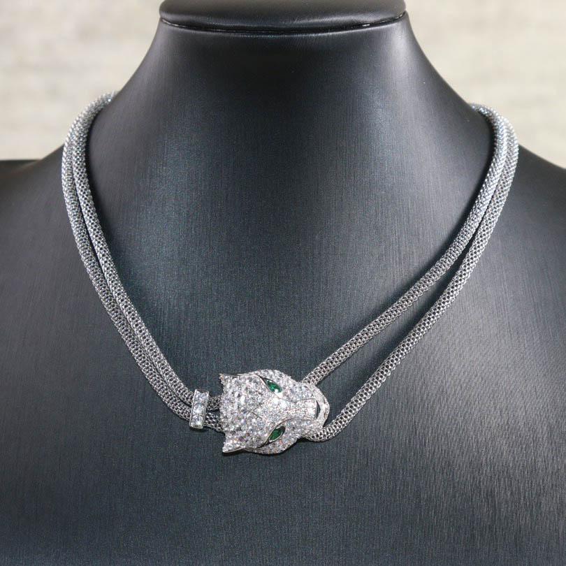 New Vintage Hot Brand Women's Necklace Luxury Jewelry For Women Designer Pendant Fashion Leopard Diamond Women Chain Necklaces