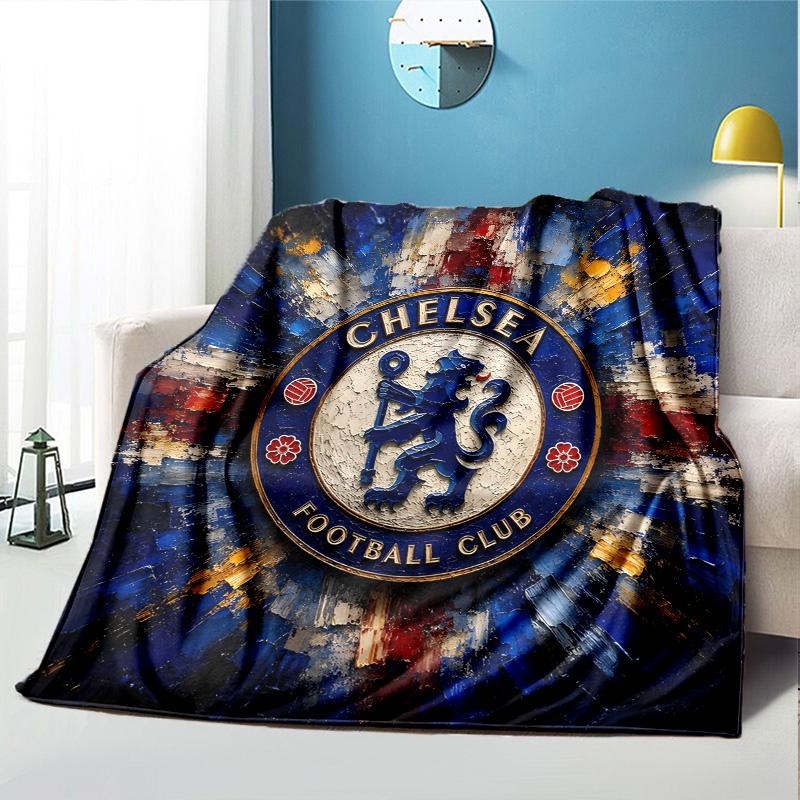 Football club.C Pattern Blanket for Home Decoration, Bed, Sofa, Car Travel, Camping, Suitable for All Seasons, Birthday Christmas Gift