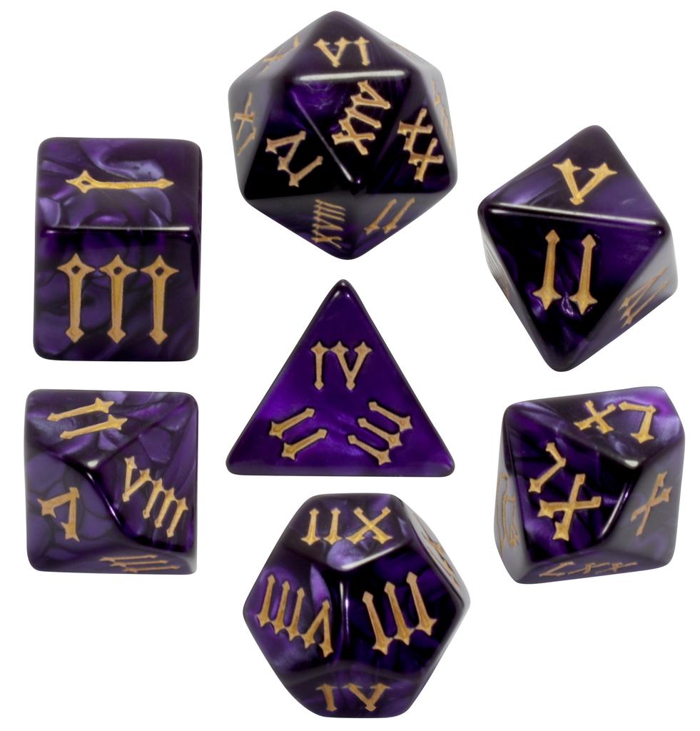 DND Dice Set 7pcs Marble Effect Polyhedral Dice with Roman Digital D4-D20 for Tabletop Game DND TRPG