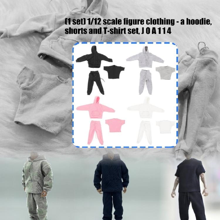 Realistic Miniature Soldier Figure Outfit 3in1 Clothes Set Breathable Hoodie Sweatpants Tees For Doll Display Scene
