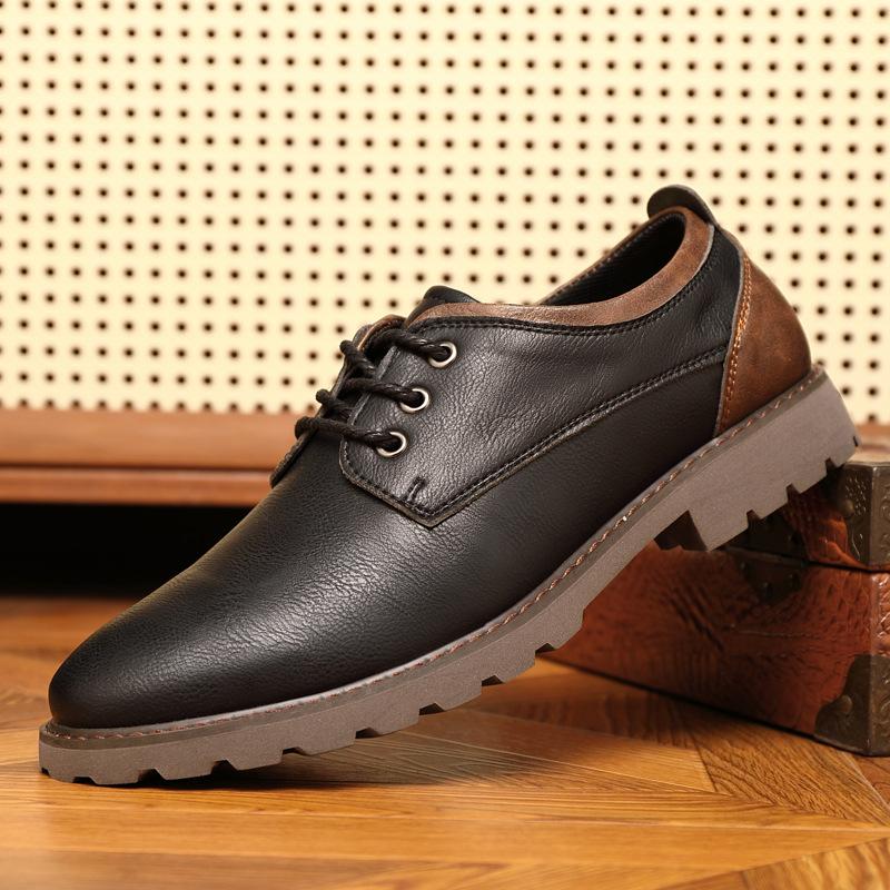 

Модные дышащие деловые мужские туфли в британском стиле из кожи на толстой подошве, повседневные кожаные мужские туфли 39