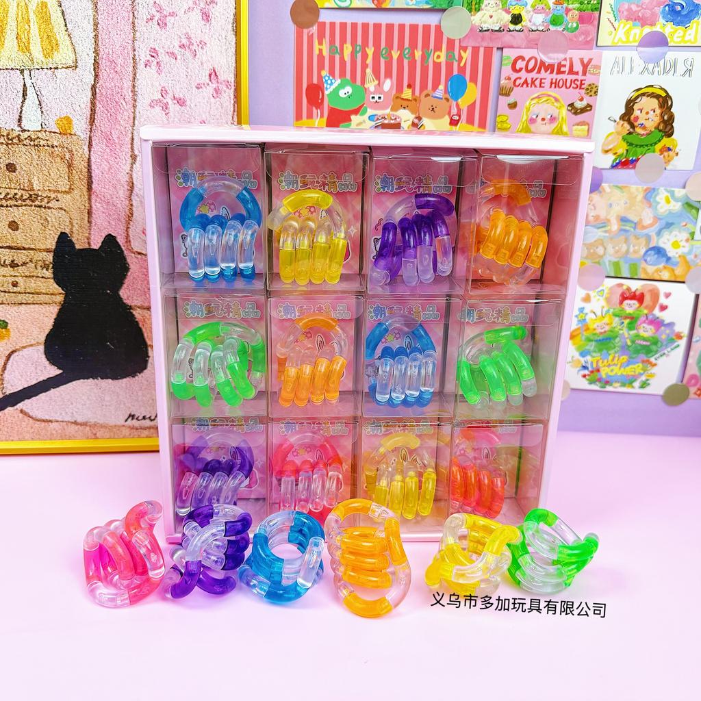 24 Pezzi Corda Arcobaleno Circolare Intrecciata Giocattolo Fidget - Terapia Sensoriale per Autismo Giocattolo Fidget Antistress Bambini