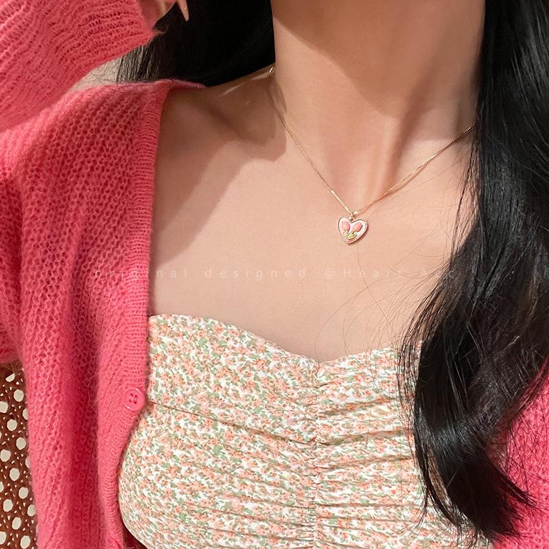 Korean Trend Gentle Temperament Zircon Water Drop Necklace, Cold Wind Simple Super Fairy Girlfriend Collarbone Chain Woman