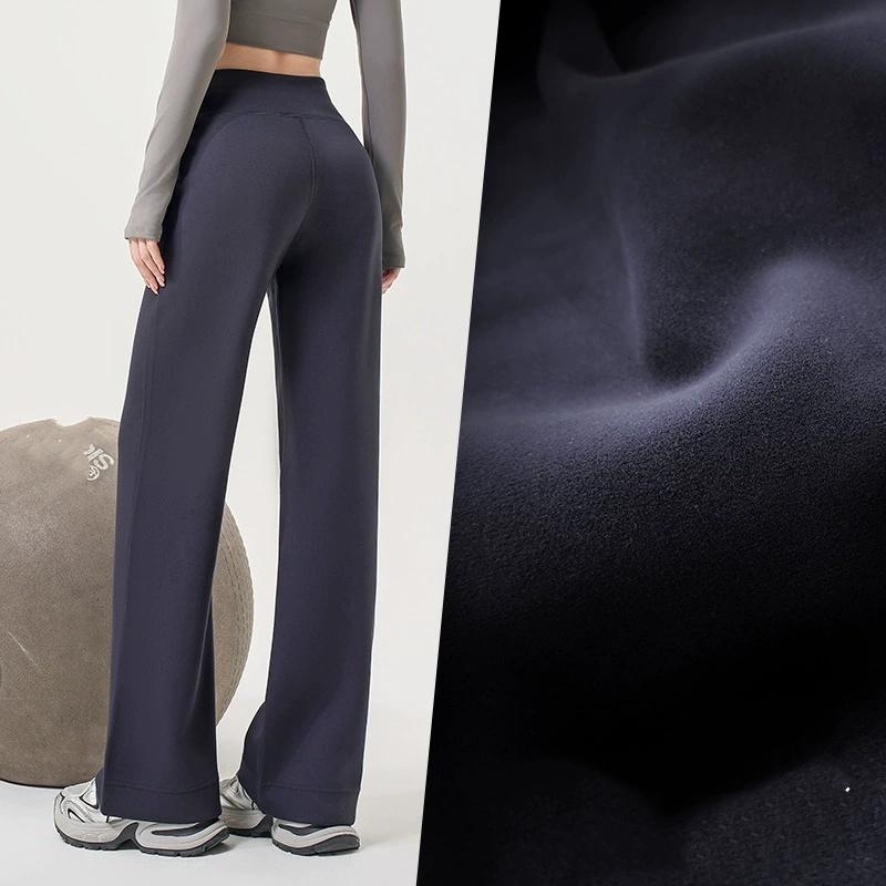Autumn Winter Thickened Wool Wide Leg Pants Women Drapey Outerwear Knitted Loose Straight Casual Small Size Floor Length Pants