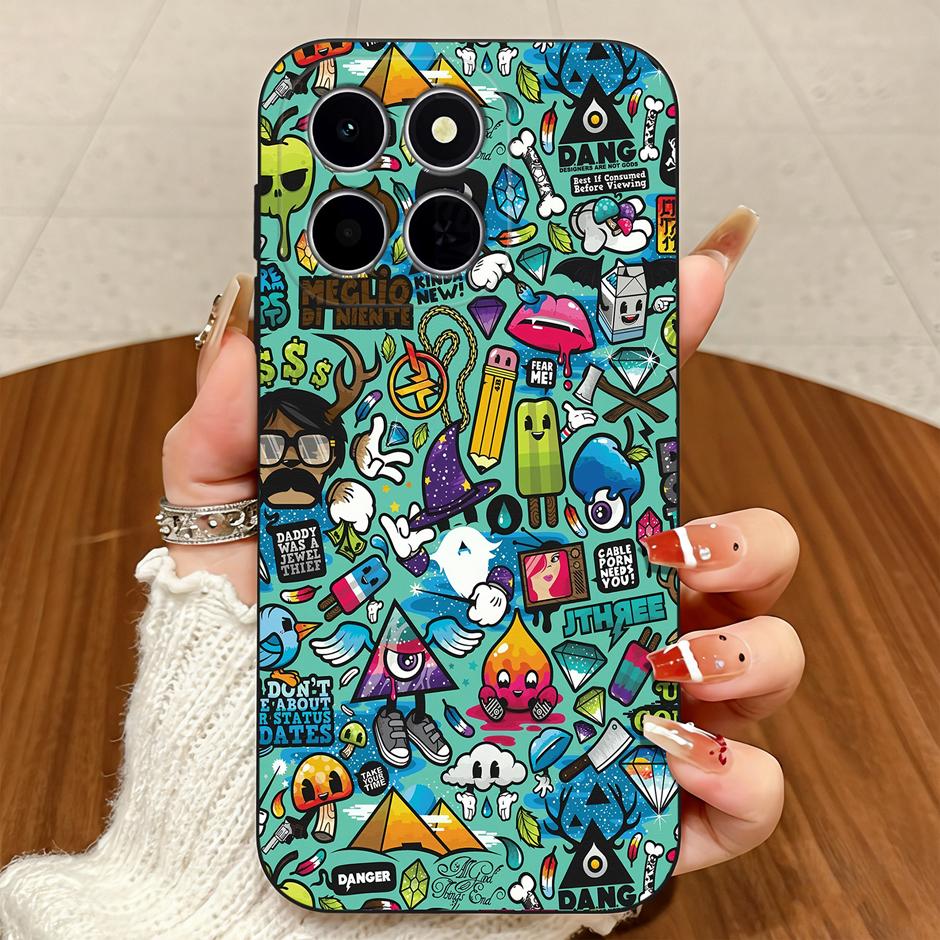 For Honor X6C X6B X6D X7D X7C Case Brilliant Flower Vintage Dyeing Anti-drop Simplicity Matte Shell For HonorX6C honorx7d Bumper