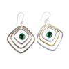 Chrome Diopside Gemstone 925 Sterling Silver Handmade Jewelry Hook Earrings2.44" EE-70-4