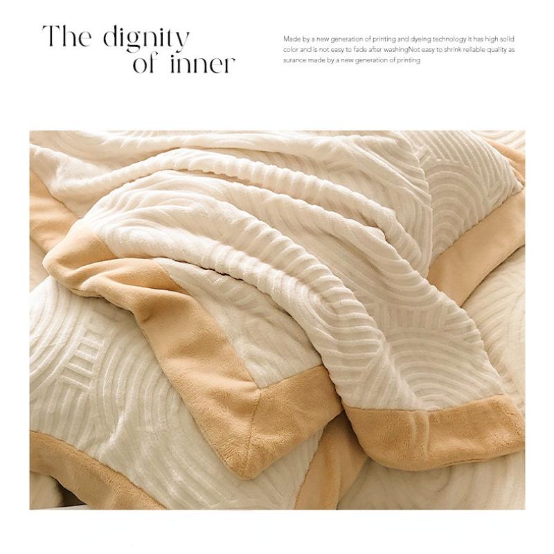 Maternal and Infant Class A Milk Fleece Bed Set of Four Pieces for Autumn and Winter Warm and Thick Coral Fleece Sleeping Naked with Fleece
