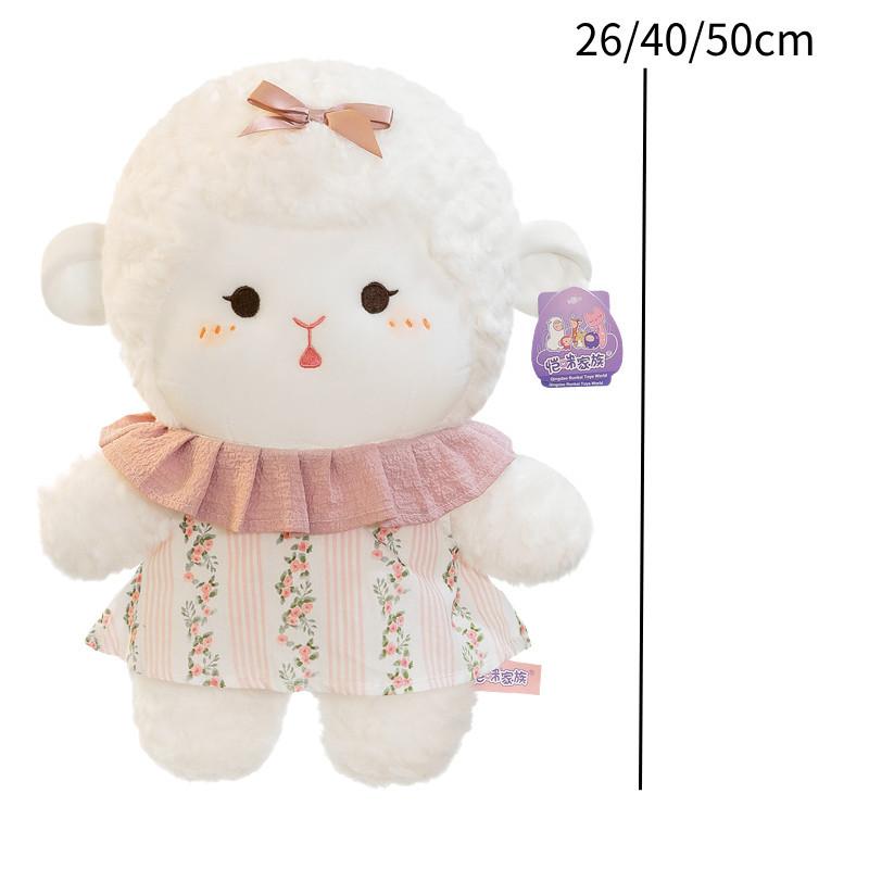 Adorable Fluffy Sheep Plush Toy Soft Wool Stuffed Animal Doll Blue And Pink 26cm/10.24in розовый
