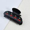 Hair Clip Sparkling Rhinestones Inlaid Cherry Decorative Pattern Back Head Hair Claw Large Wide Tooth Design Smooth Large Shark Clip