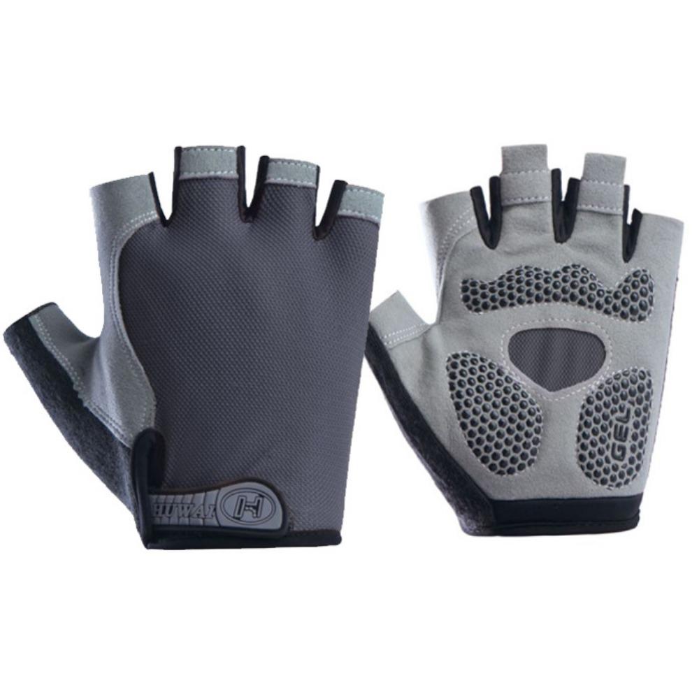 Male and Female Half Finger Outdoor Cycling Sports Mountaineering Yoga Fitness Shock Absorption Non-slip Breathable Finger Gloves