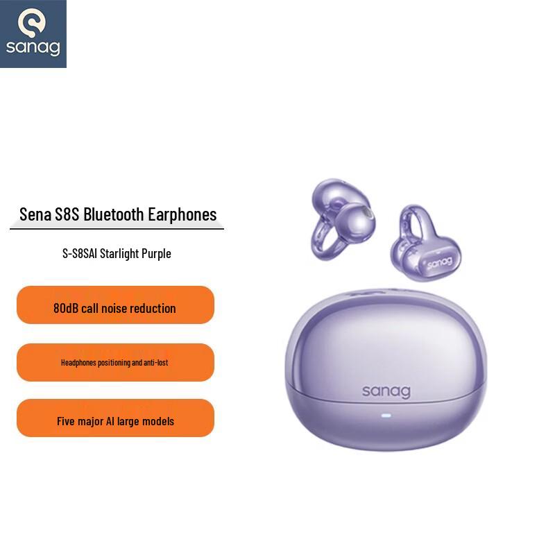 

SANAG S8S AI Translation Wireless Ear Clip Bluetooth Earbuds