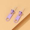 1 Pair Stud Earrings Zipper Shape Plated Jewelry Cartoon Candy Color Ear Studs for