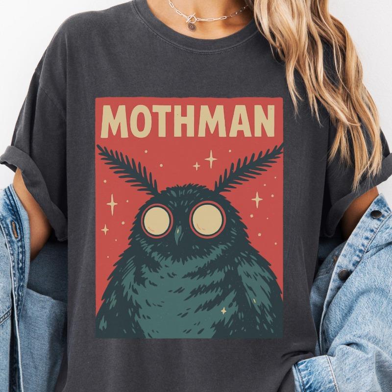 

Женская футболка большого размера Mothman Cryptidcore, 100% хлопок, дышащая, модная и универсальная, унисекс, оверсайз XL