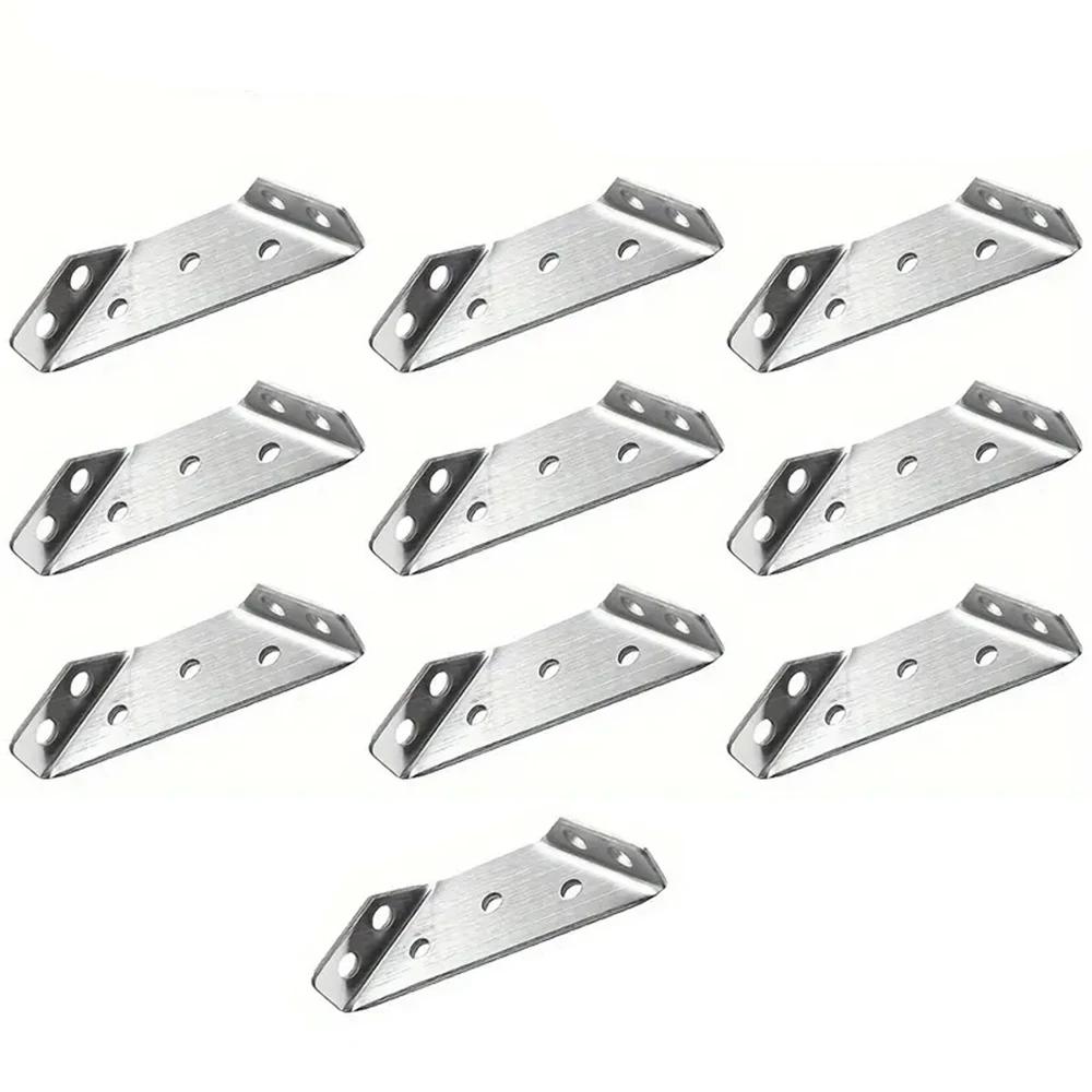 20 Pieces Thickened Stainless Steel Corner Brackets, 90° Right-Angle Mounts & Furniture Connectors with Screws Included