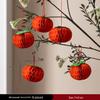 Chinese Red Lantern Hanging Ornament: Festive Flocked Bonsai Decor for New Year and Spring Festival