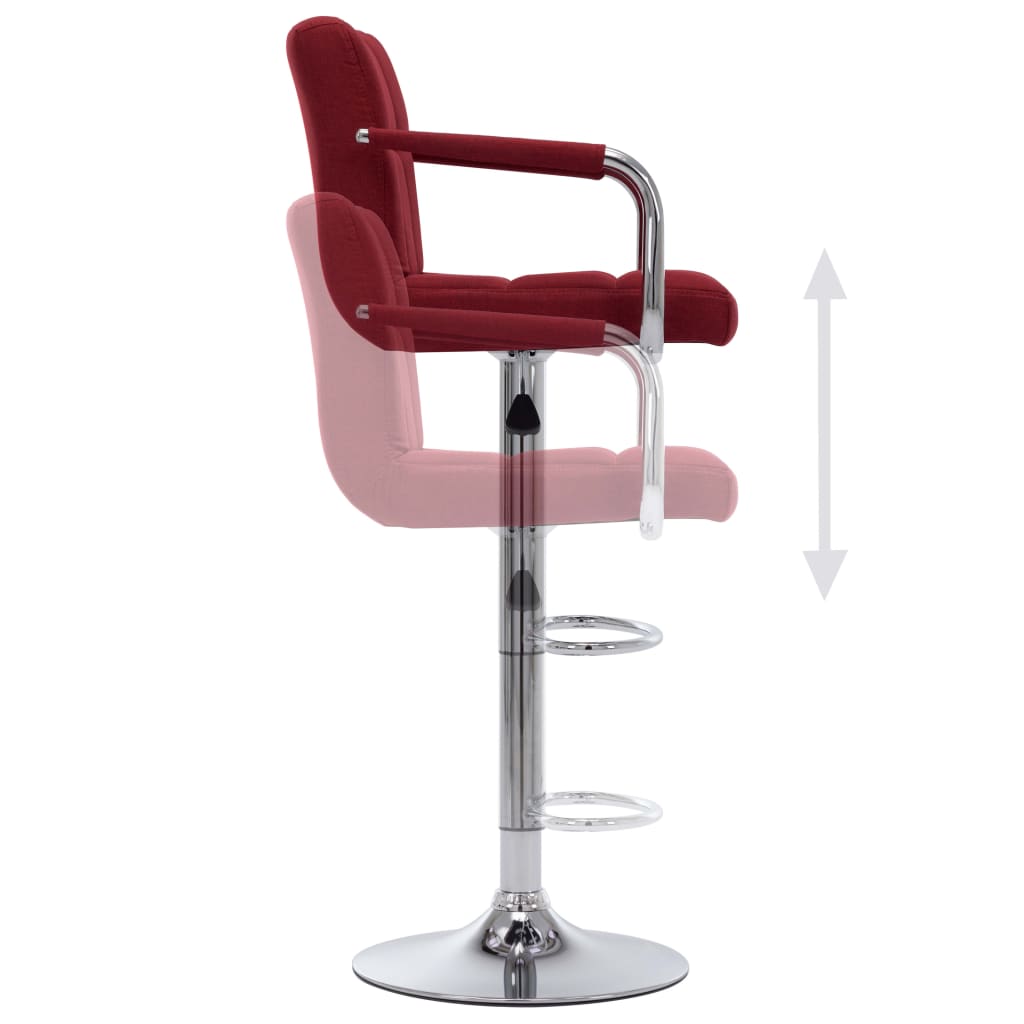 Bar Stool Wine Red Fabric