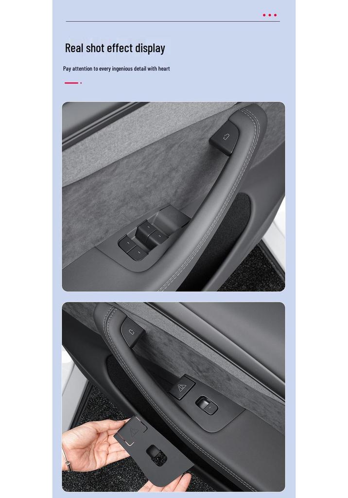 Silicone Button Stickers for Tesla Model Y/YL Door Panel & Window Lift Interior Mods