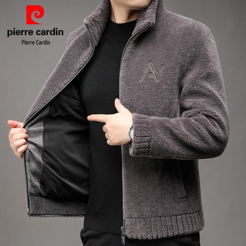 Pierre Cardin 100% Wool Stand Collar Fleece-Lined Winter Coat