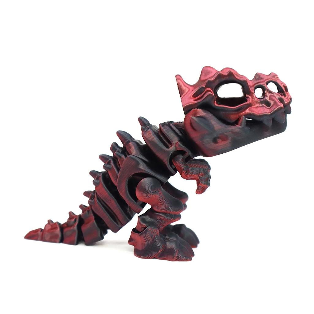 3D Printed Dragon Toys Figurines Model Desktop Decoration Fidget Toy Rotatable Tyrannosaurus Rex Skeleton Dinosaur Miniatures