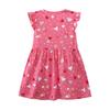 New Summer Heart Pattern Princess Dress - European & American Style, Knitted Cotton, Cartoon Print for Girls