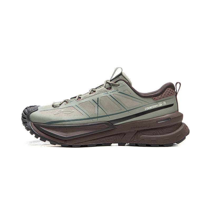 New LiNing CF Tracing, Xingchuan SE Cushioning Support Balance Low Top Hiking Shoes Unisex Withered Grass Gray AHTV015-15