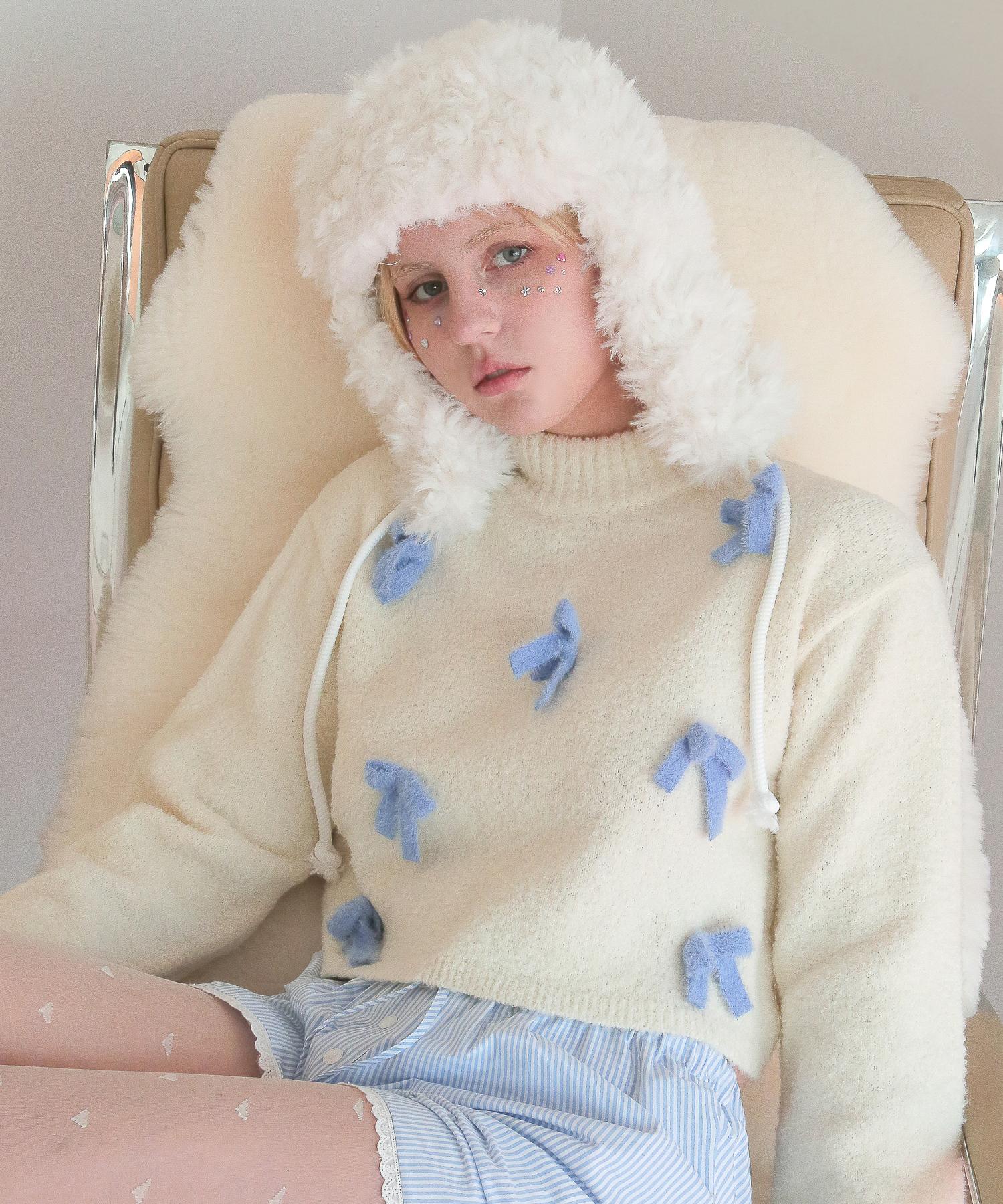 Unusual Normal Amoe Alpaca Ribbon Knit_Ivory Ivory