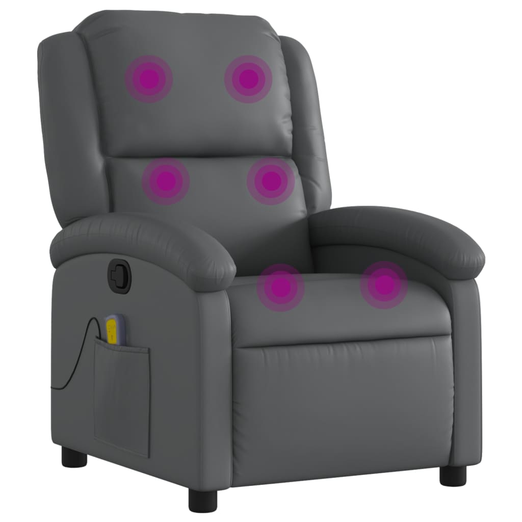 Massage Chair Relaxation Chair Grey Faux Leather