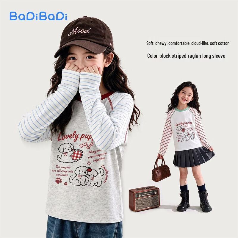 Girls' Cotton Long-Sleeve Graphic Tee