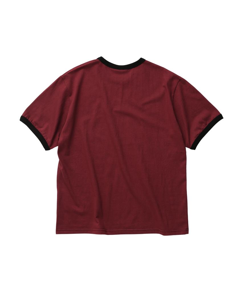 Awosijeu Wild West Ringer T-Shirt - Burgundy