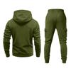 Men's Casual Outdoor Sports Two-Piece Set - Color Sweatshirt and Elastic Waist Cargo Jogger Pants