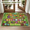 Crystal Velvet Square Rug Custom NamePlants vs. Zombie Pattern Non Slip Home Floor Decor Rug