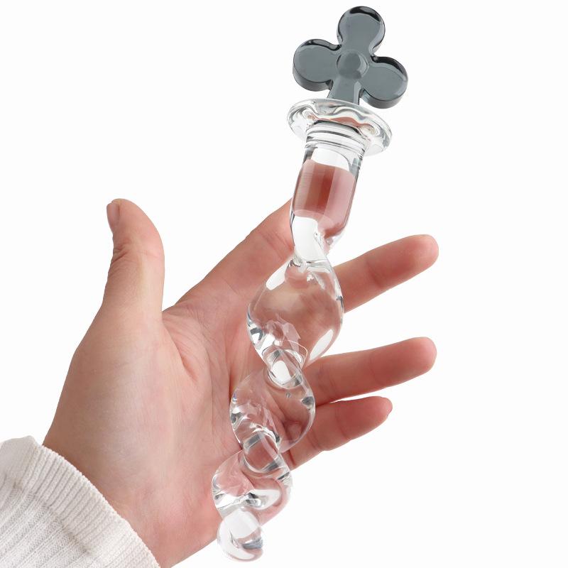 Poker Crystal Glass Body Wand Massager Colorful Glass Butt Plug Dildos Anal Sex Toys for Female Male Gay Masturbation Tool
