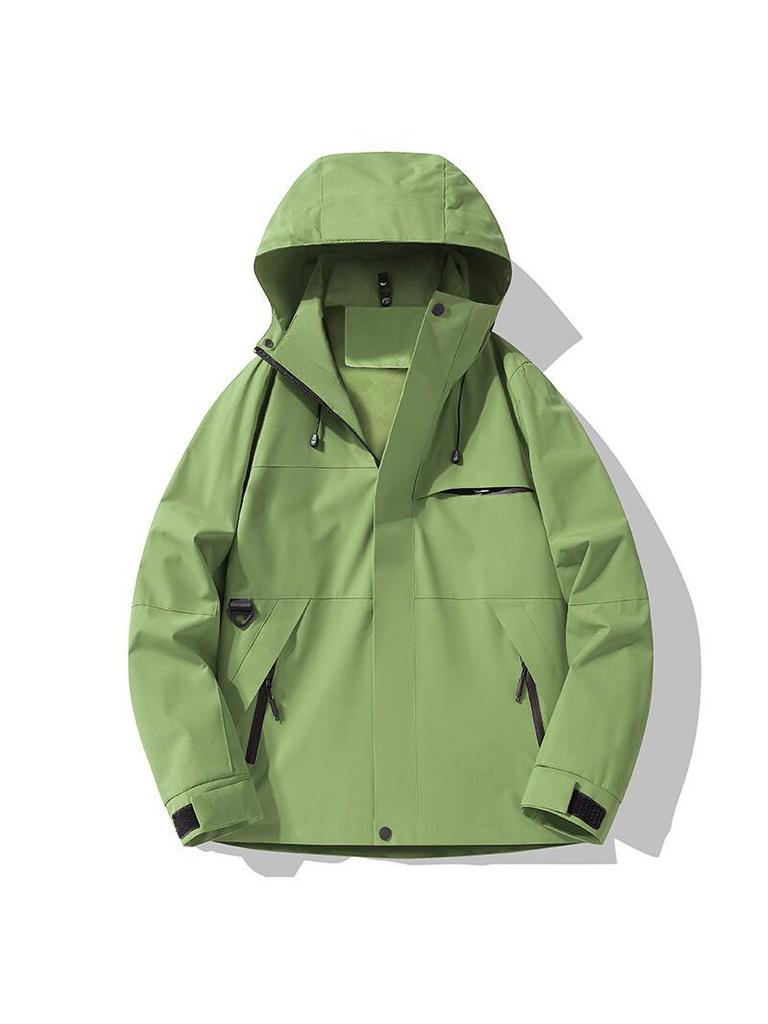 Spring & Autumn Waterproof Hooded Windbreaker for Men and Women - Casual Outdoor Workwear & Mountaineering Jacket
