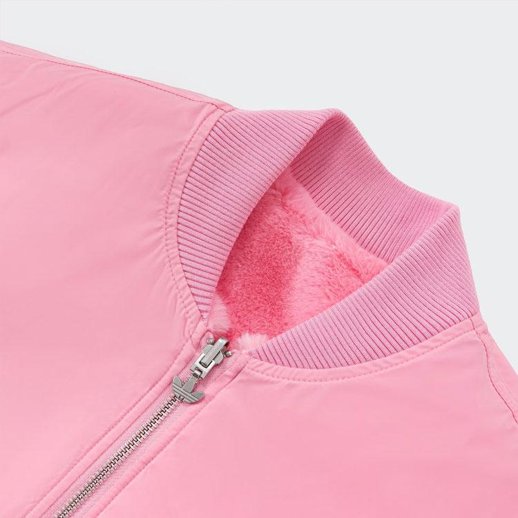 adidas Originals Unisex Reversible Fur Bomber Jacket Pink JE6122