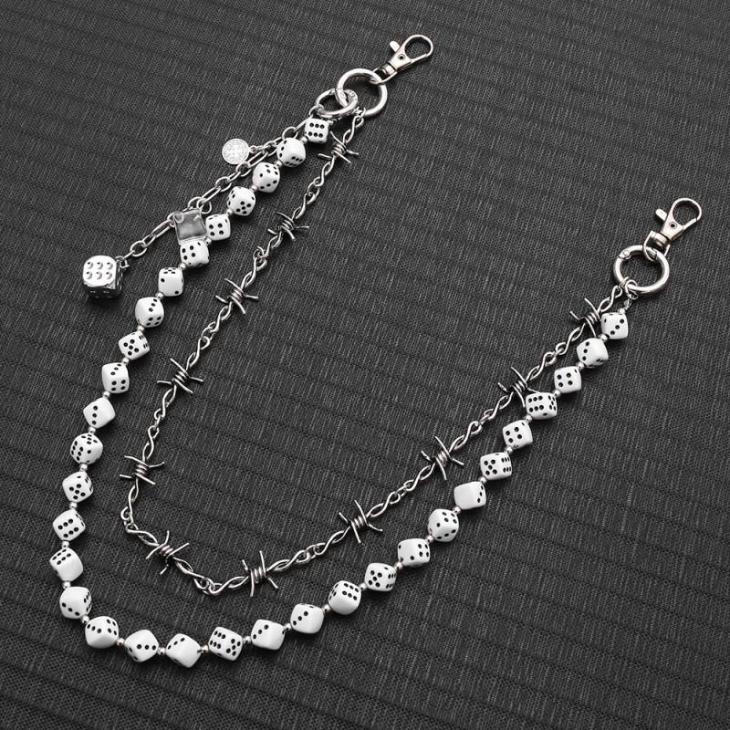 Punk Hip Hop Multi-Layer Dice Waist Chain Metal Belt Accessory Jeans Unisex