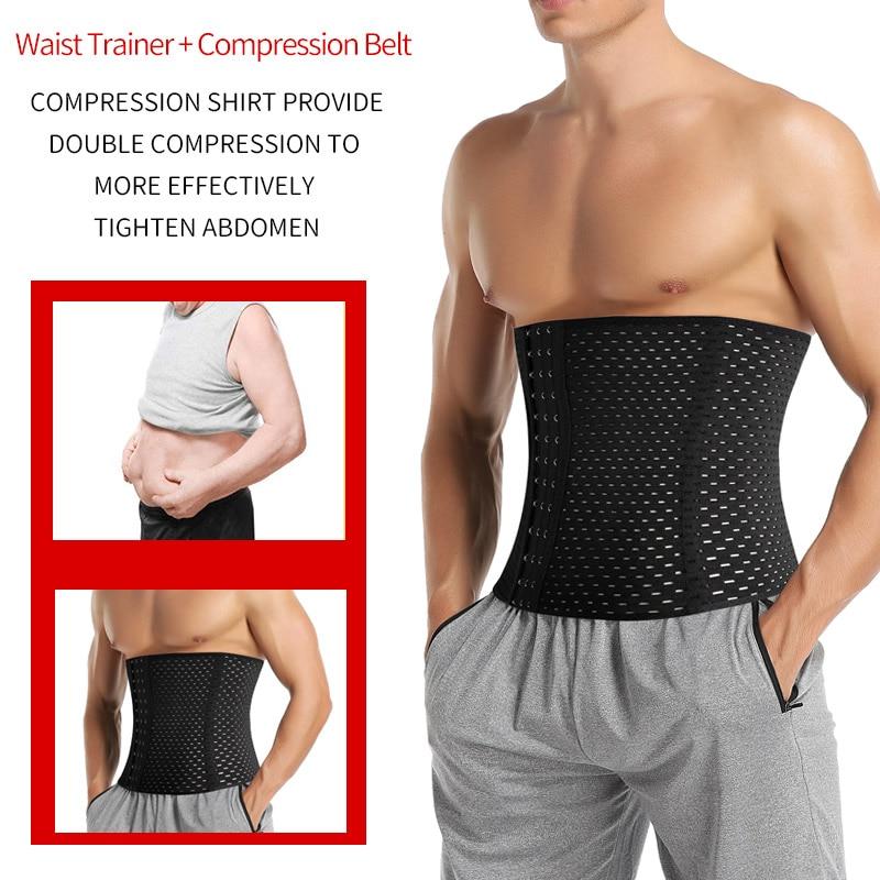 Men Slimming Body Shaper Waist Trainer Trimmer Belt Corset For Abdomen Belly Sha