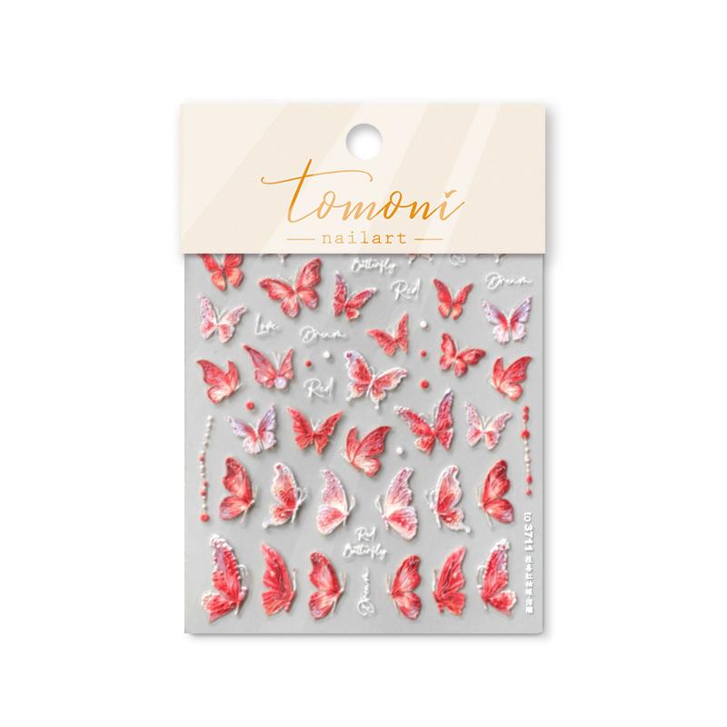 

Рельефная красная наклейка для ногтей в виде бабочки своими руками, креативные декоративные наклейки to3711
