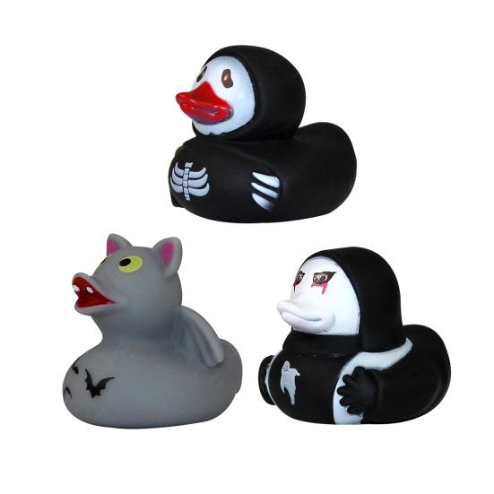 6Pcs Halloween Horror Rubber Duck with Pressable Ghost Face Spooky Ghost Duck for