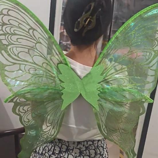 Vílí křídla pro dívky ženy Halloween elf cosplay doplňky organzová motýlí vílí kostým na maškarní párty dárky