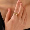 European & American Style Titanium Steel Men's Open Ring - Non-Fading, Minimalist, Stainless Steel Design